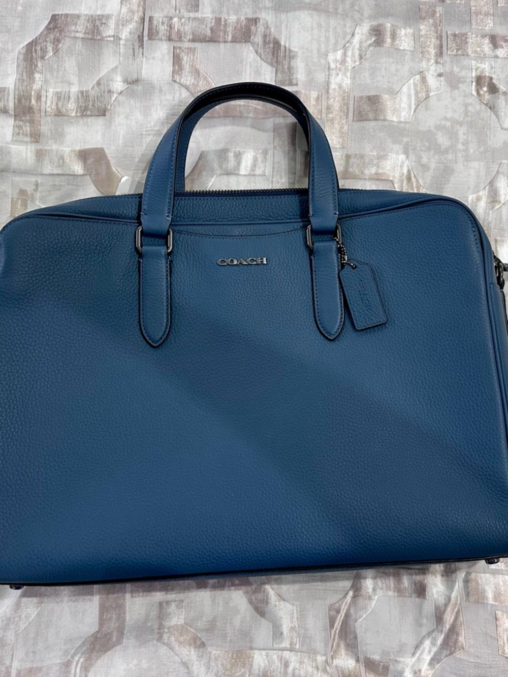 Coach Men's Graham Structured Leather Briefcase in Deep Blue